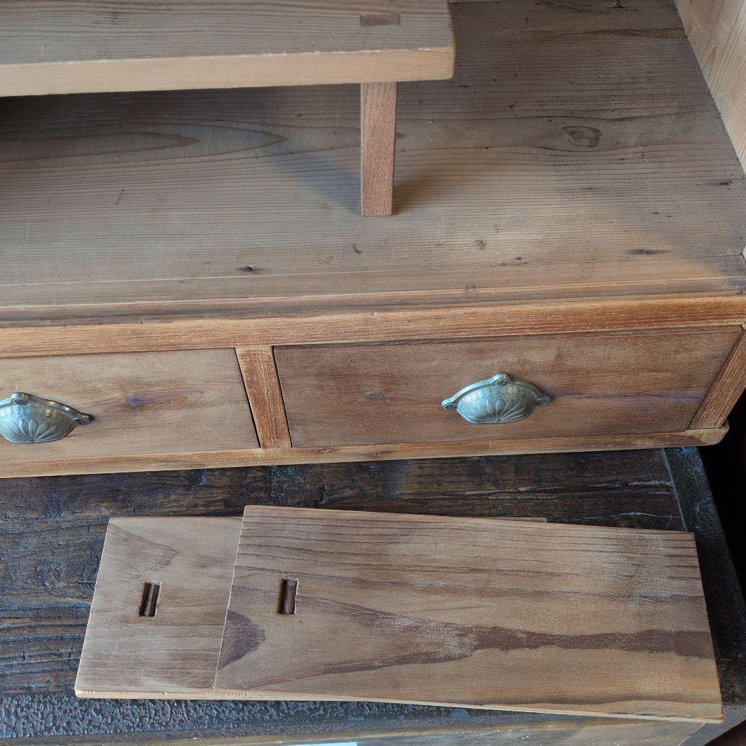 アンティーク大正時代木製茶箪笥 引き出し付き コンパクト