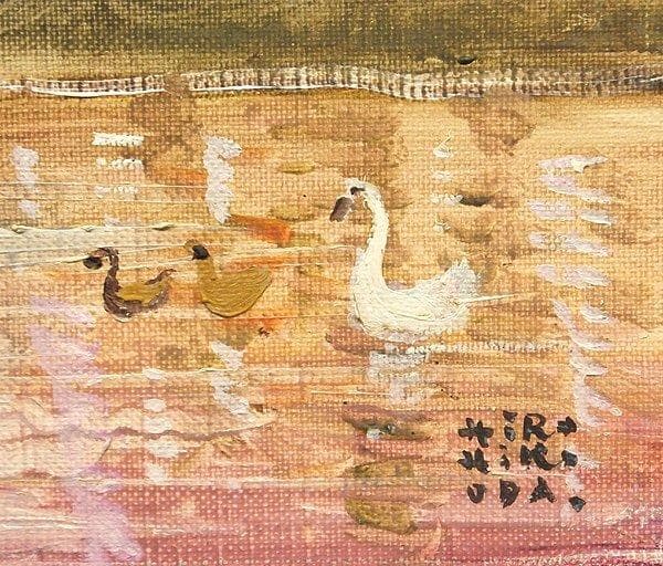 ◆織田広比古『水辺の散歩（ロワール）』油彩 4号◆検）織田広喜 宮永岳彦