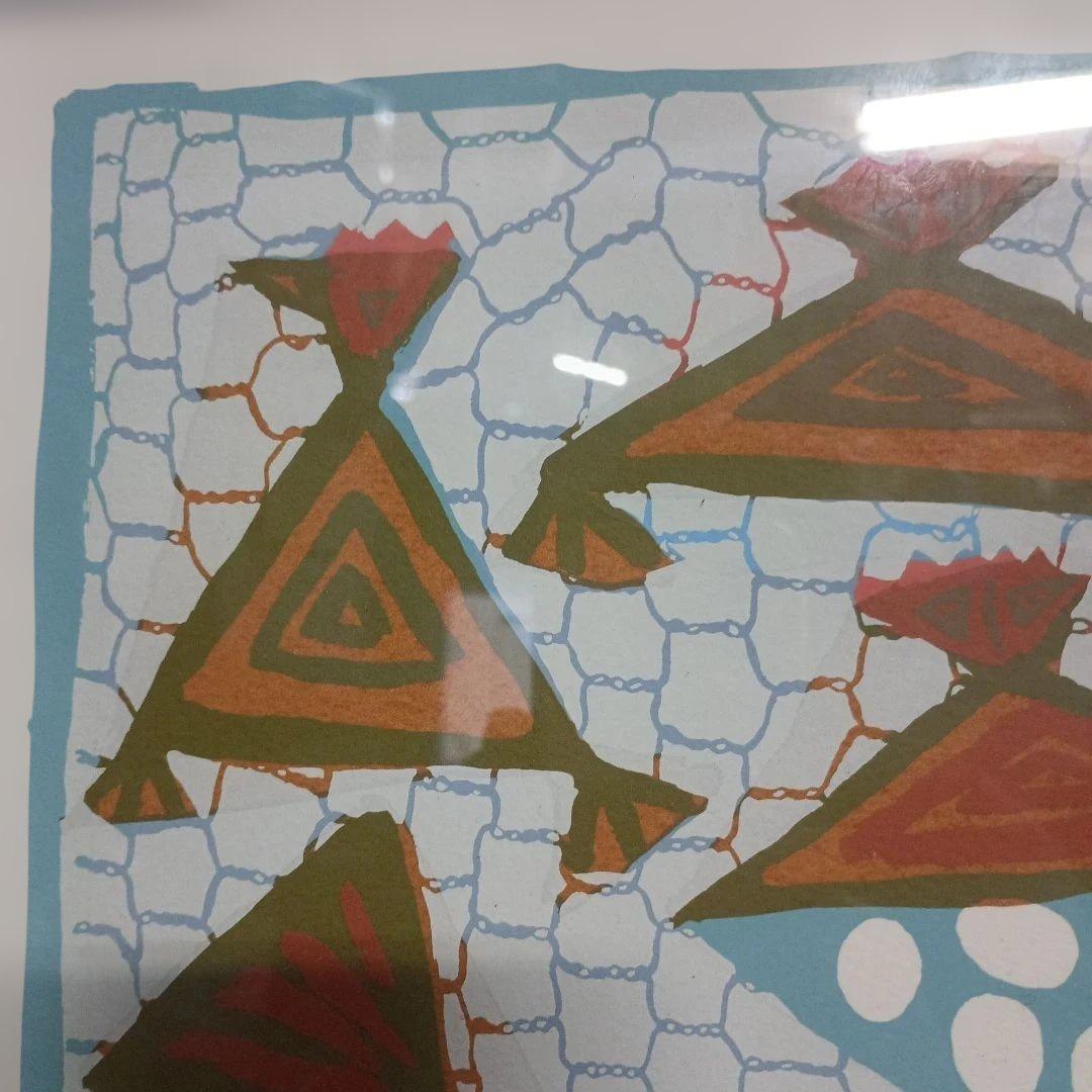 5678）画家不明　抽象画　リトグラフ