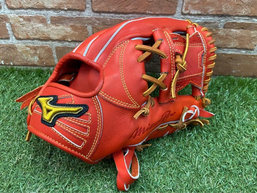 ミズノプロ　軟式　坂本モデル　全紐替え、湯もみ型付け　野球　内野　グローブ