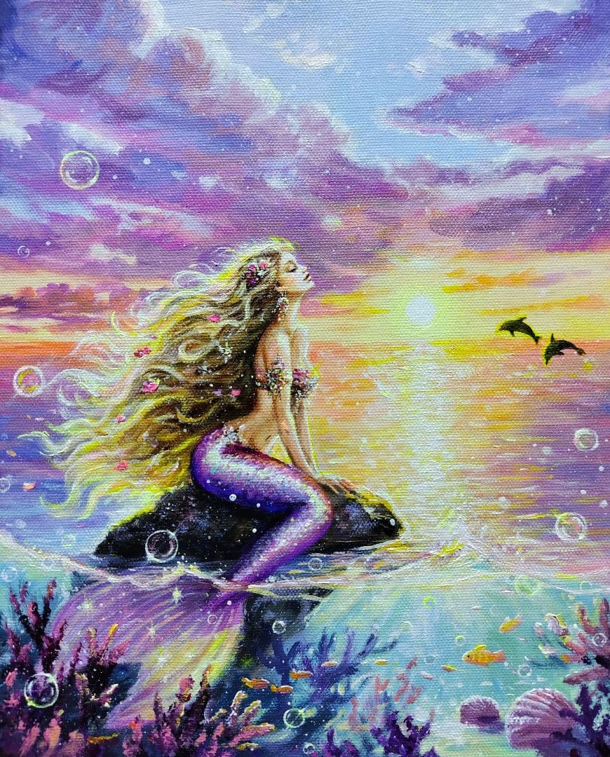 マ*Y様 【陽を浴びて】アクリル画 F3 風景画 絵画