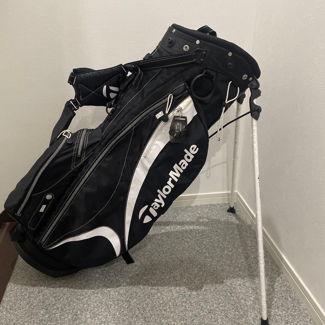 テーラーメイド キャディバッグ スタンド式 軽量 6分割 ゴルフ ブラック