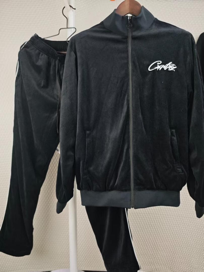 Cratz ベルベットジャージ上下セット ブラック M