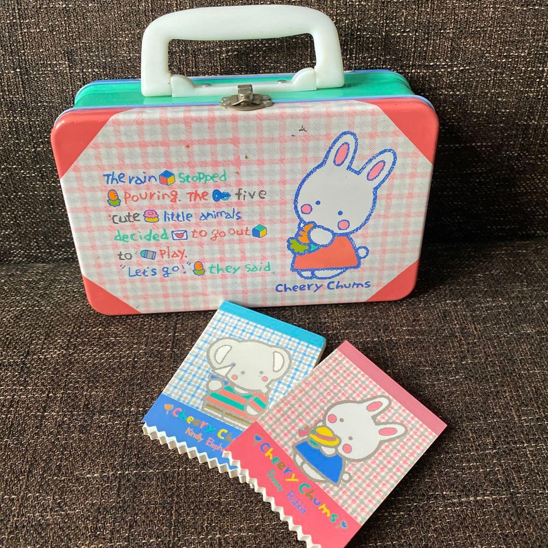 サンリオレトロ チアリーチャム カセットテープ入れ 缶ケース メモ帳2冊 セット