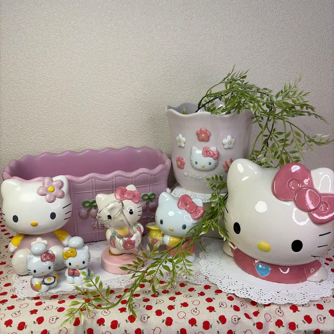 【激レア・希少】ハローキティ 陶器 豪華7点セット 蚊取り線香入れ 鉢カバー 他