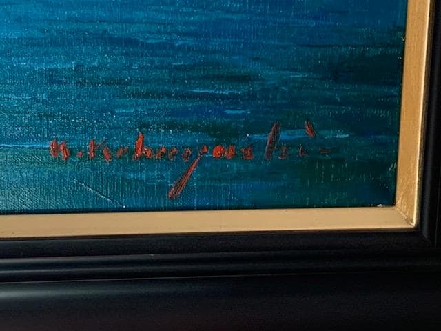 大型作品☀️小林幸三【神戸港】油彩画◆Ｆ１２号◆超人気画家