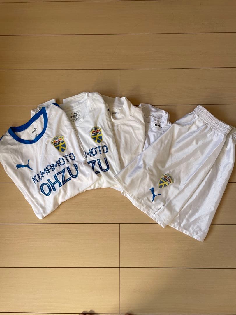 大津高校 サッカー部 トレーニングウェア 白 上下セット