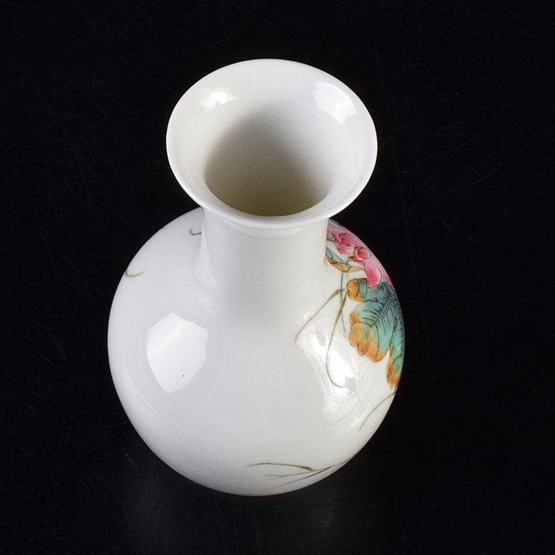 中国　乾隆年製款　粉彩　花鳥文瓶　花入　C　6925