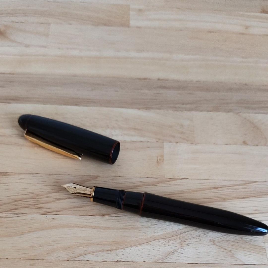 プラチナ万年筆 出雲 赤溜 中字 (M)