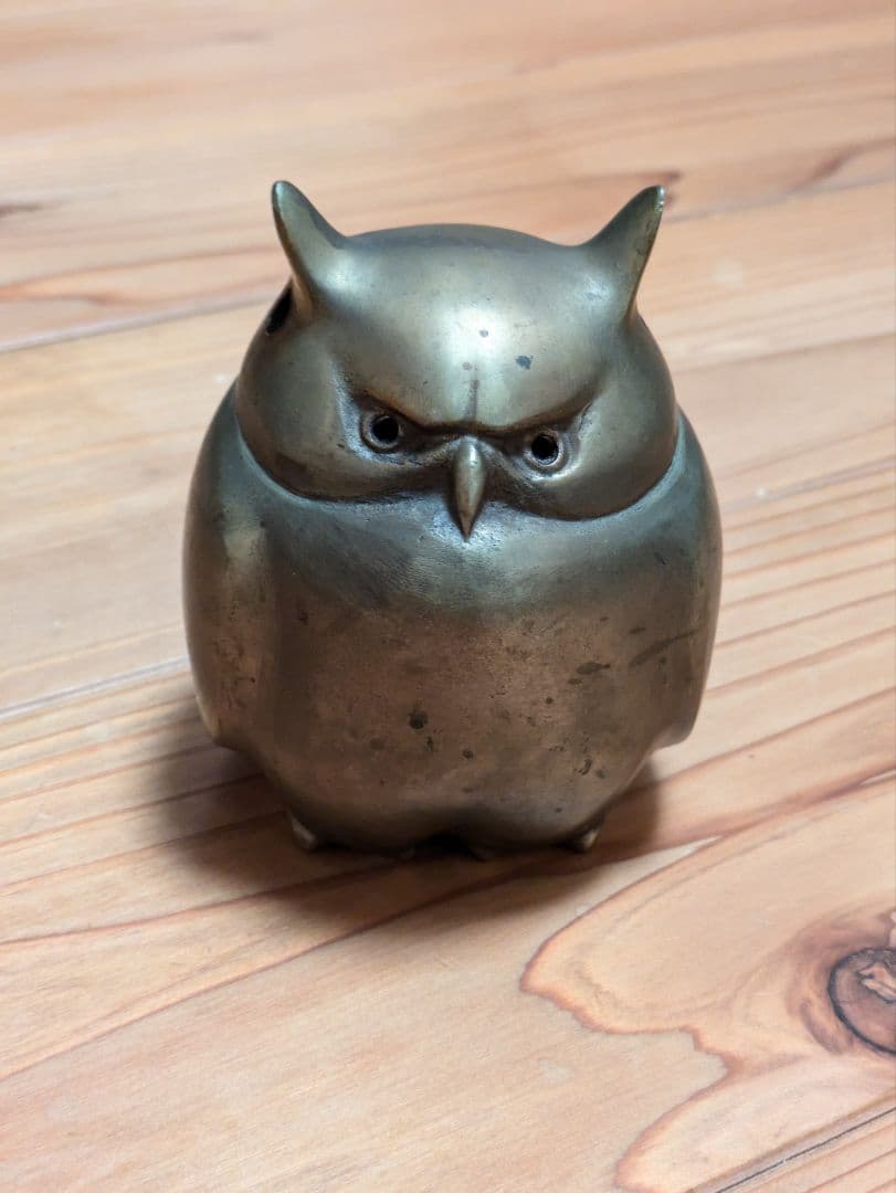 銅製 ふくろう香炉　米田美昭作