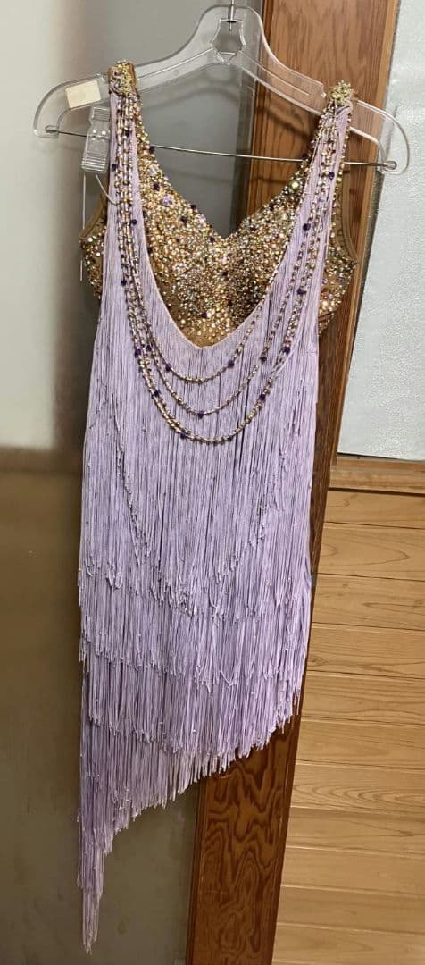 チャコット　社交ダンス　ラテンドレス　ラベンダーカラー