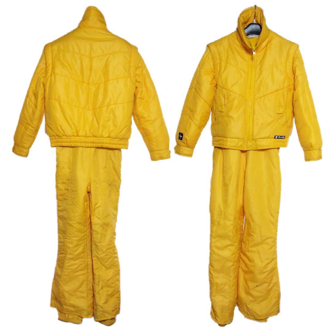 fusalp フザルプ スキーウェア 黄色 上下セット ヴィンテージ 昭和レトロ