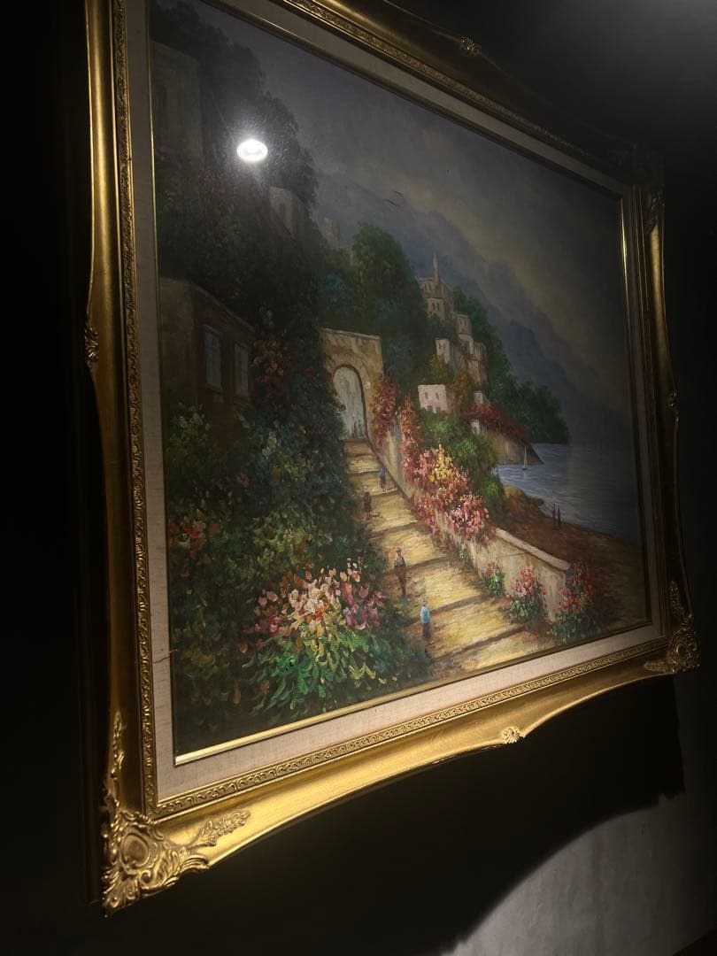 ほかの方発送×風景画 大作　油彩画 直筆サインあり