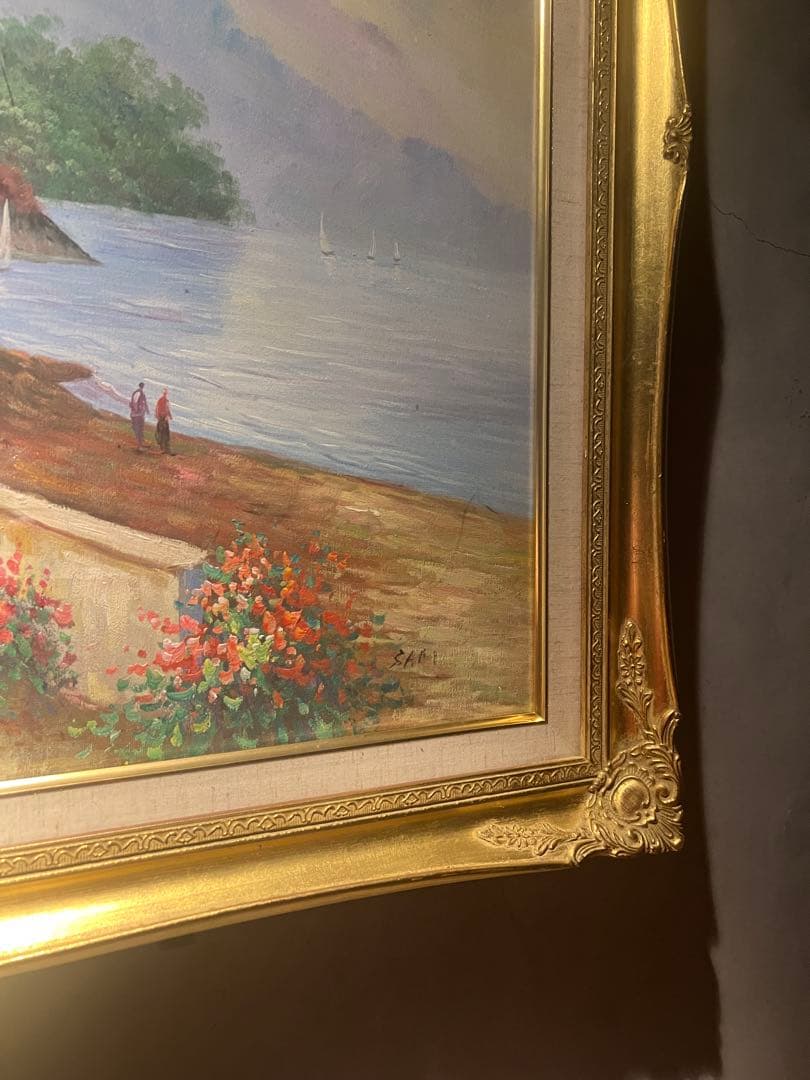 ほかの方発送×風景画 大作　油彩画 直筆サインあり