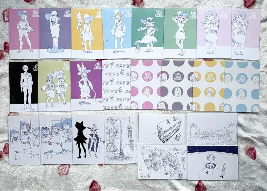 リトルウィッチアカデミア 文房具カフェ ポストカード 封筒 47枚セット