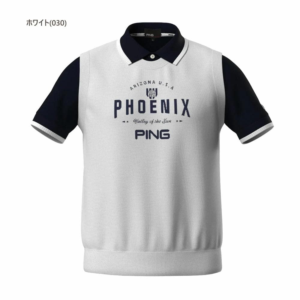 ピンゴルフ　レイヤードツインニット【L寸】ホワイト　 621-5274900