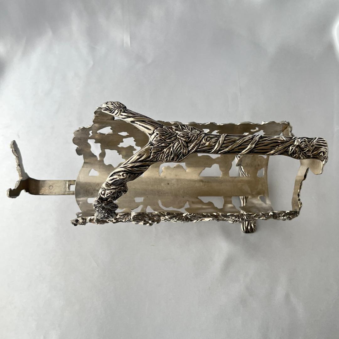 【英国】ワインボトルホルダー【シルバープレート】葡萄と蔦のレリーフ