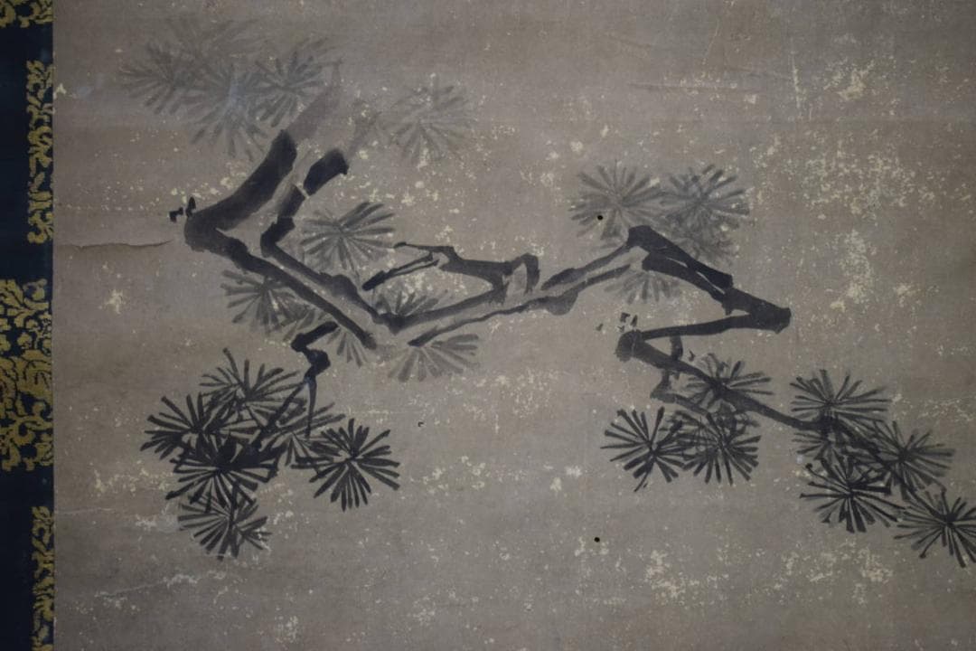 模写/狩野探幽/寿老人図/人物/江戸前期/布袋屋掛軸A-32