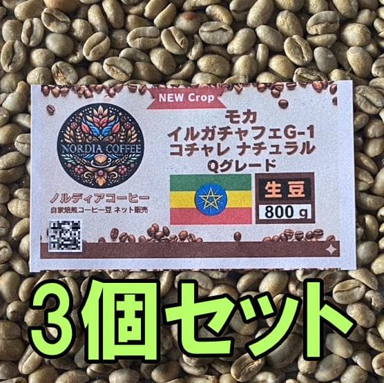 モカ イルガチャフェG-1 コチャレ ナチュラル Q【コーヒー生豆】2.4kg