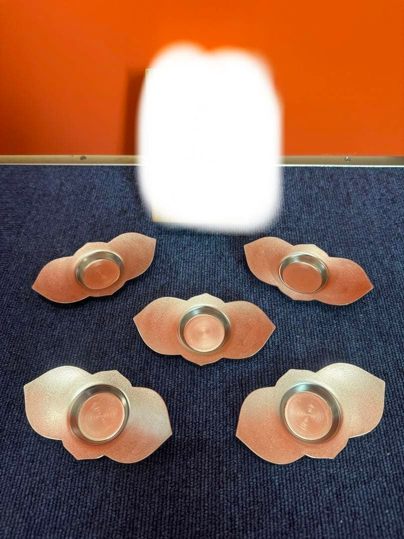 1588 煎茶道 秀夆堂 梨地 花形茶托5客セット　未使用