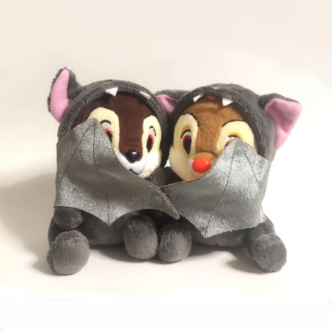 新品ディズニーストアハロウィン2009ペアプラッシュチップ＆デールぬいぐるみ黒猫