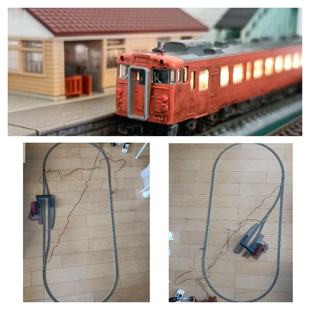 待避線レイアウト キハ40M車 パワーユニット 電動ポイント 駅舎付　フルセット