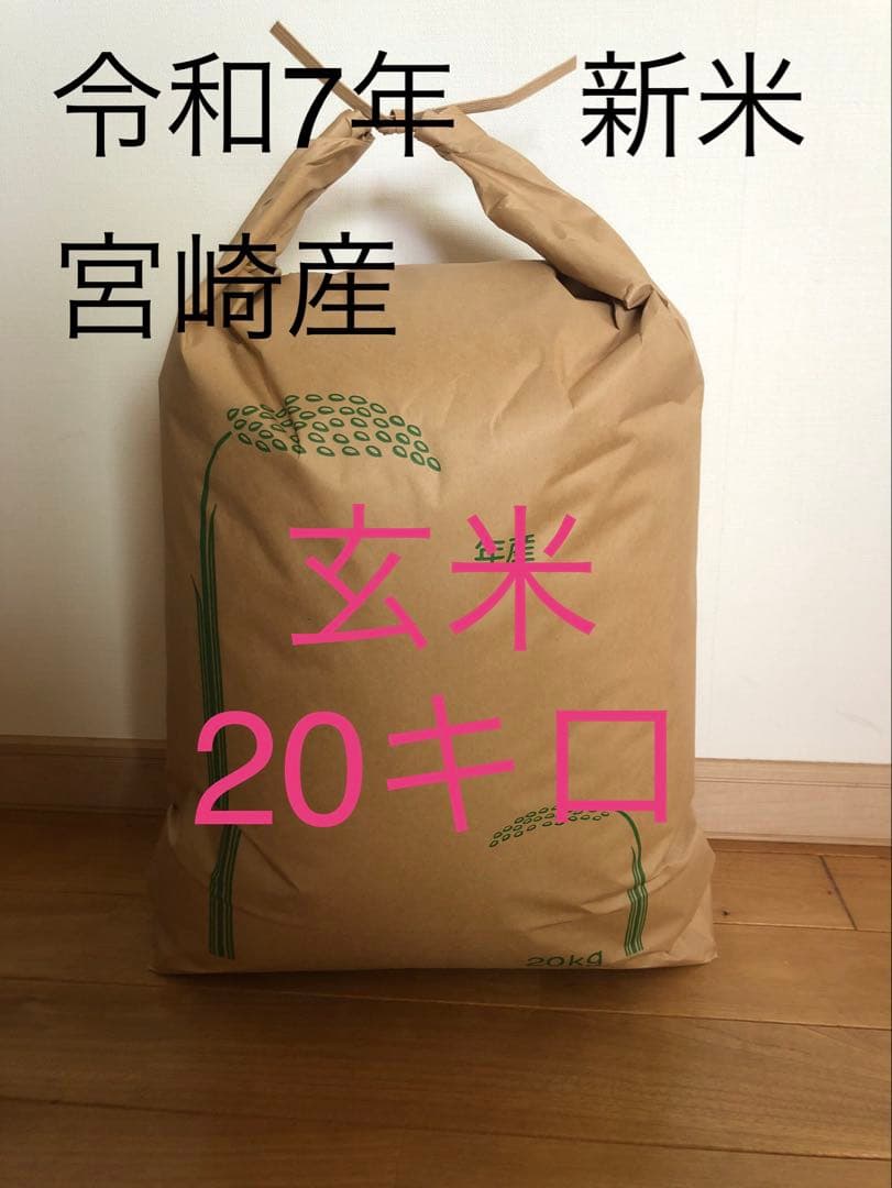 ラスト　令和7年宮崎県産 新米 玄米20キロ 夏の笑み