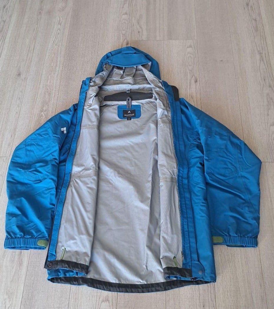 mont-bellモンベル スキー登山 高機能アウタージャケット青 収納袋付