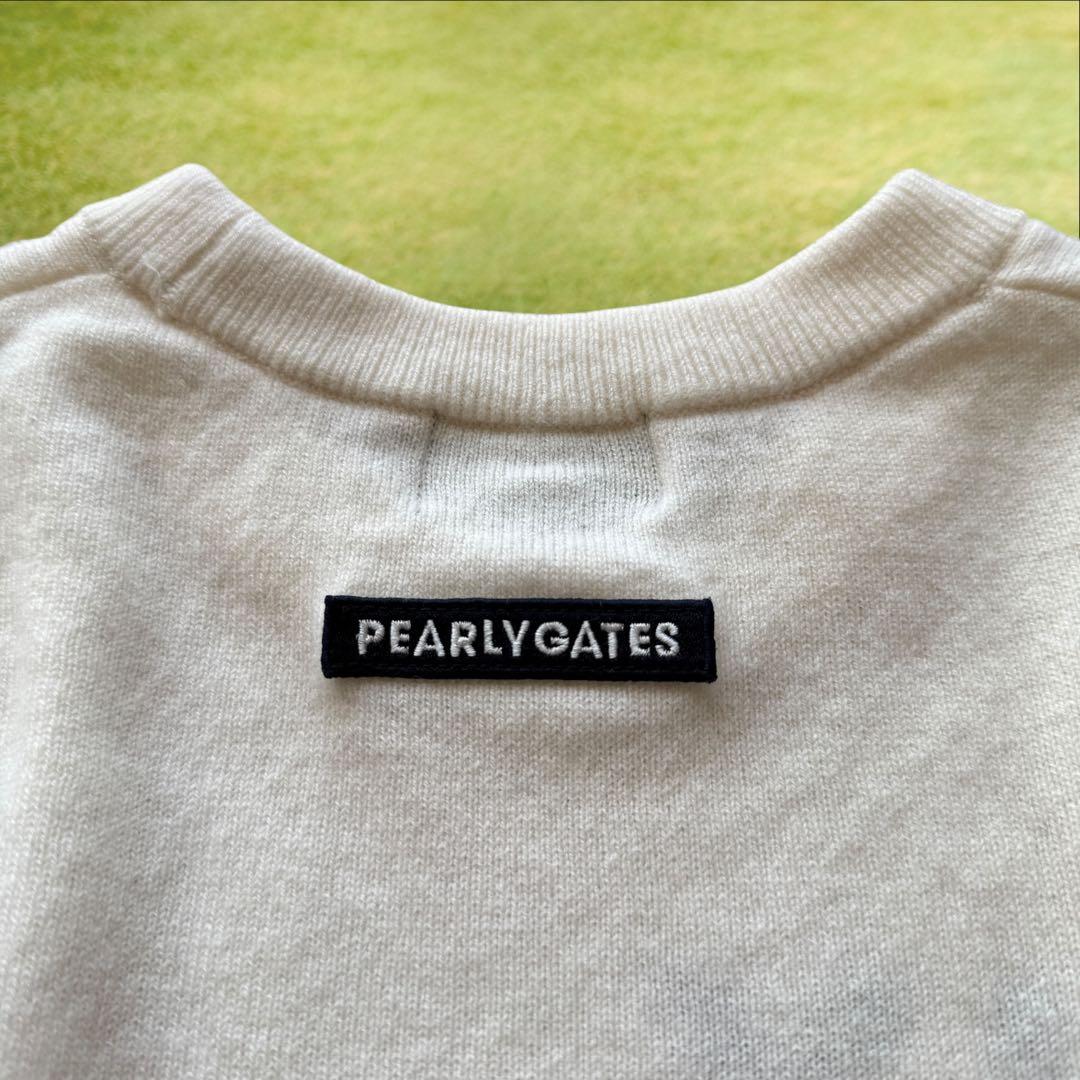 カシミヤ素材　パーリーゲイツ　ニット　M〜L相当　白　アイボリー　セーター　4