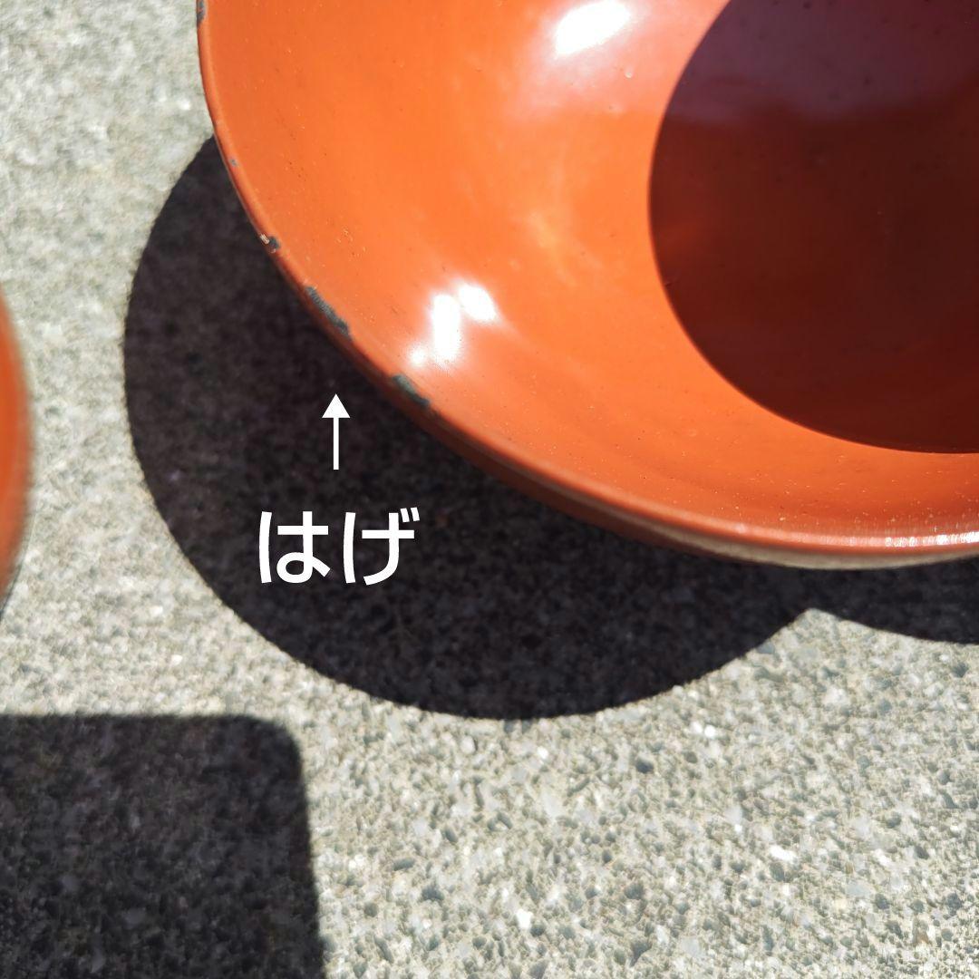 朱塗　蓋付椀　10個　ハゲあり　木箱付