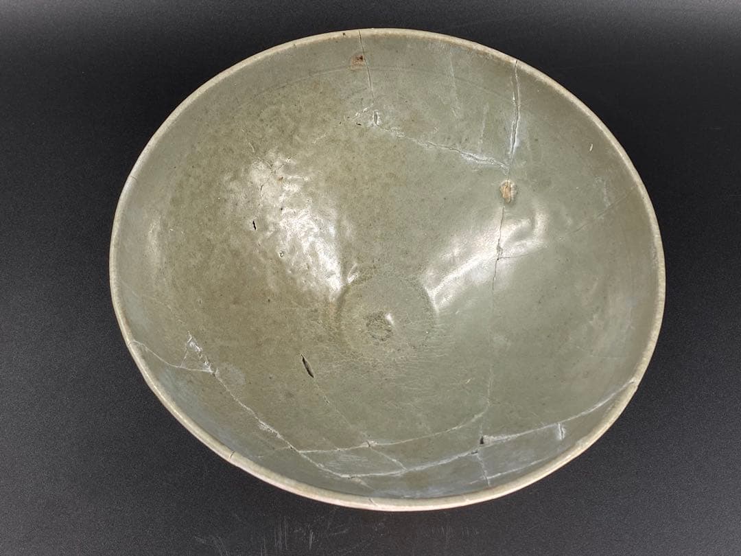 高麗青磁 鉢 大碗 傷有 残器 陶片 見本品参考品 金継ぎ用 時代物 径19cm