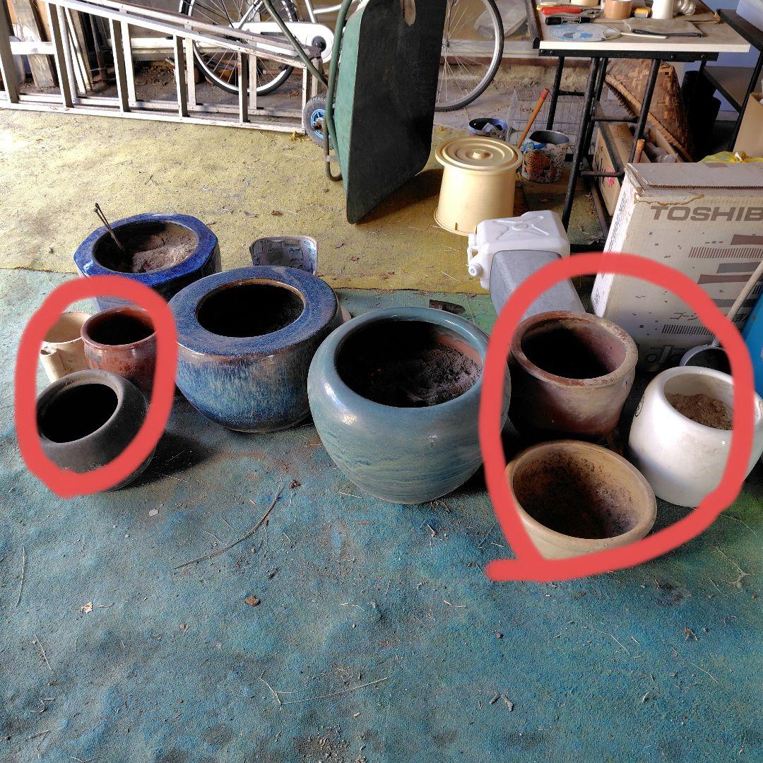 関西地方 青色・緑色　陶器火鉢　引き取りのみ！！　3つセット