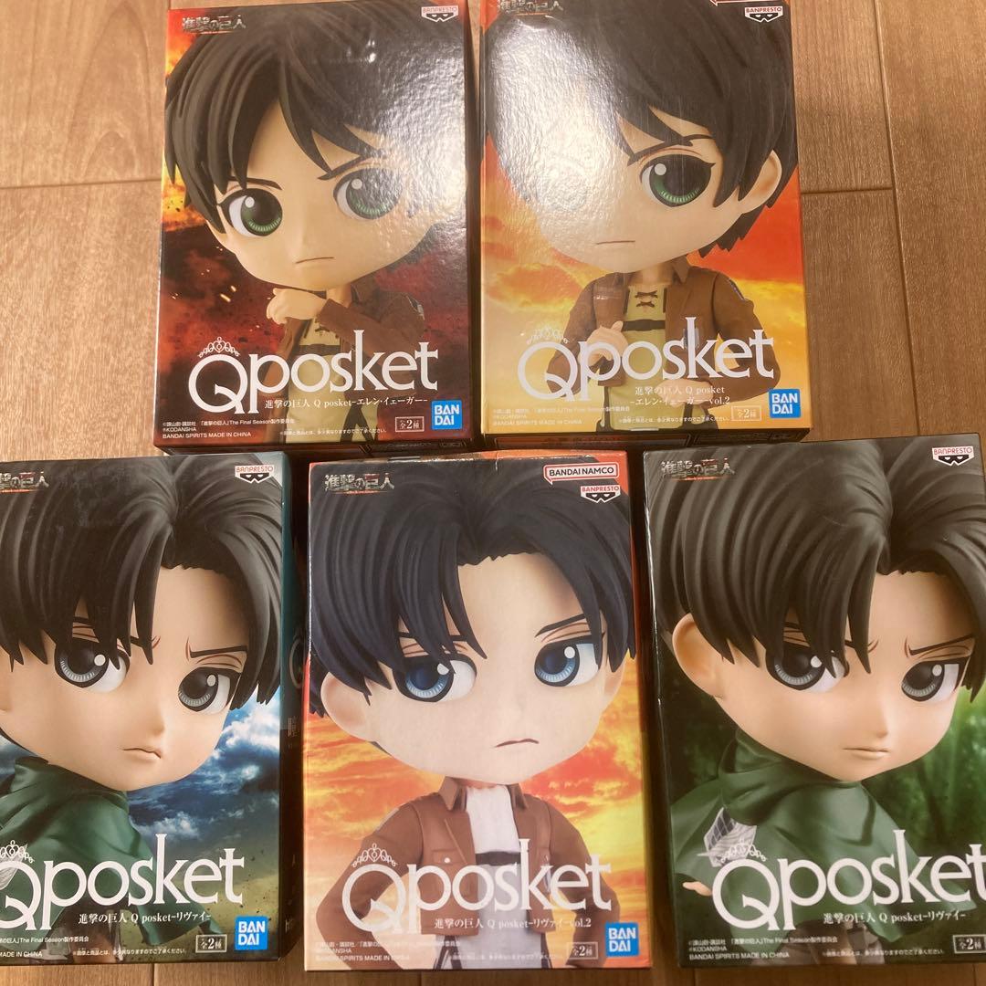 進撃の巨人 Qposket フィギュア リヴァイ エレン　A/B 5体セット