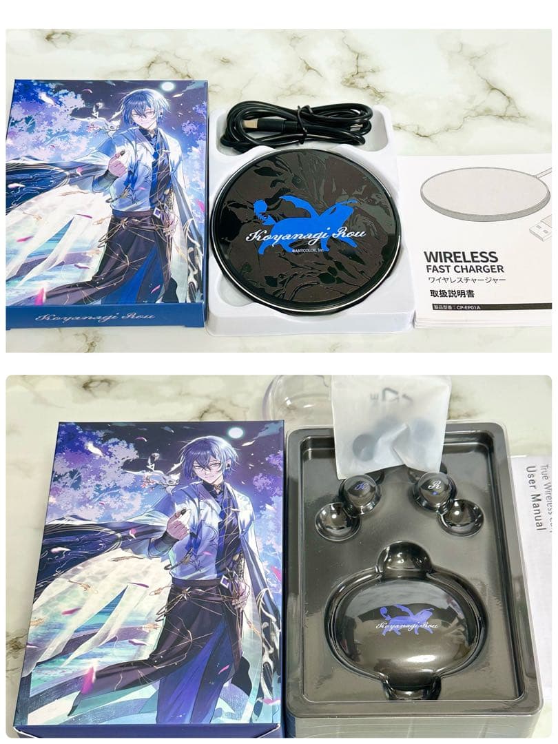 雪*。様 にじさんじ 小柳ロウ コラボ イヤホン ワイヤレス充電 ケース 3点セ