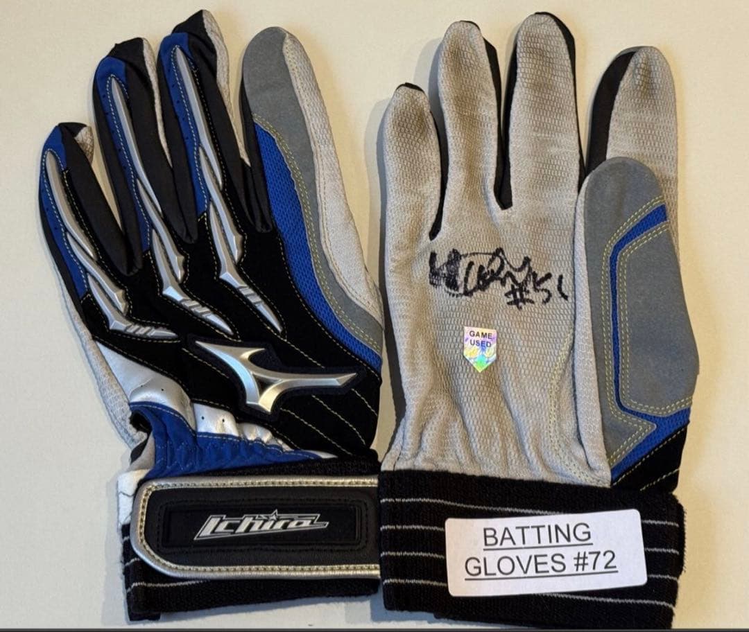 イチロー　2017年実使用バッティンググローブ　直筆サイン・証明書有