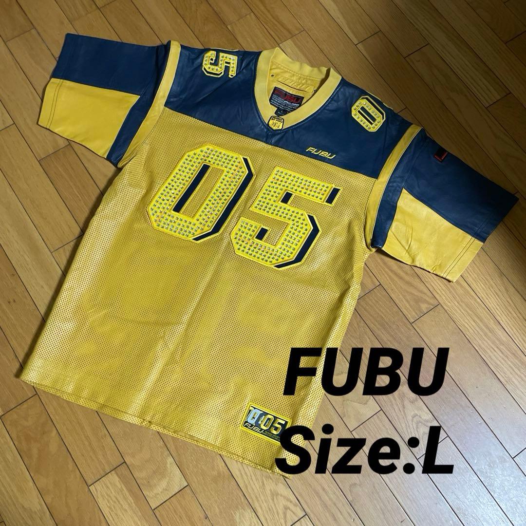 FUBU フブ レザー ゲームシャツ Lサイズ HIPHOP Bboy