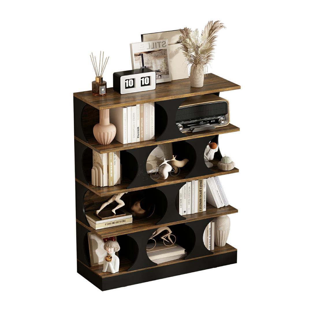 オープンラック 木製 大容量 収納棚 本棚 シェルフ ディスプレイ 4段 北欧風