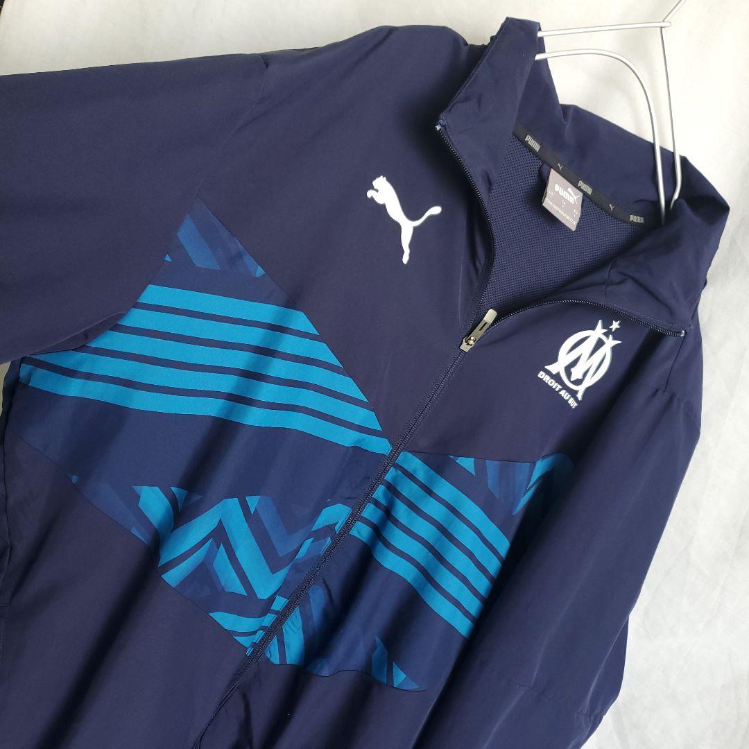 PUMA オリンピック・マルセイユ ナイロンジャケット サッカー ネイビー