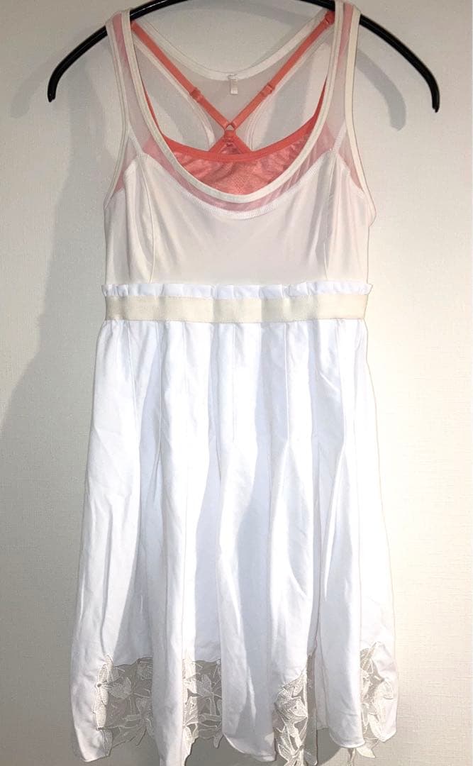 希少 新品 adidasステラ マッカートニー 白 ワンピ プリーツ レース