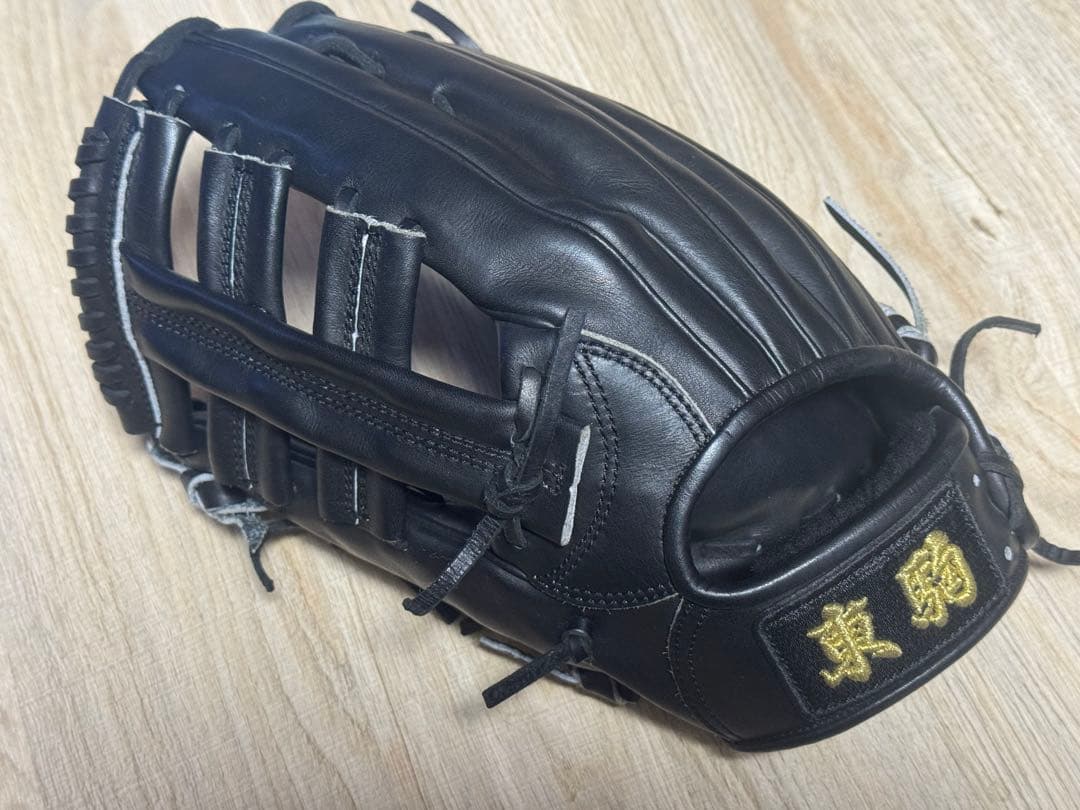 東駒 軟式左投外野手用レザーグローブ ブラック