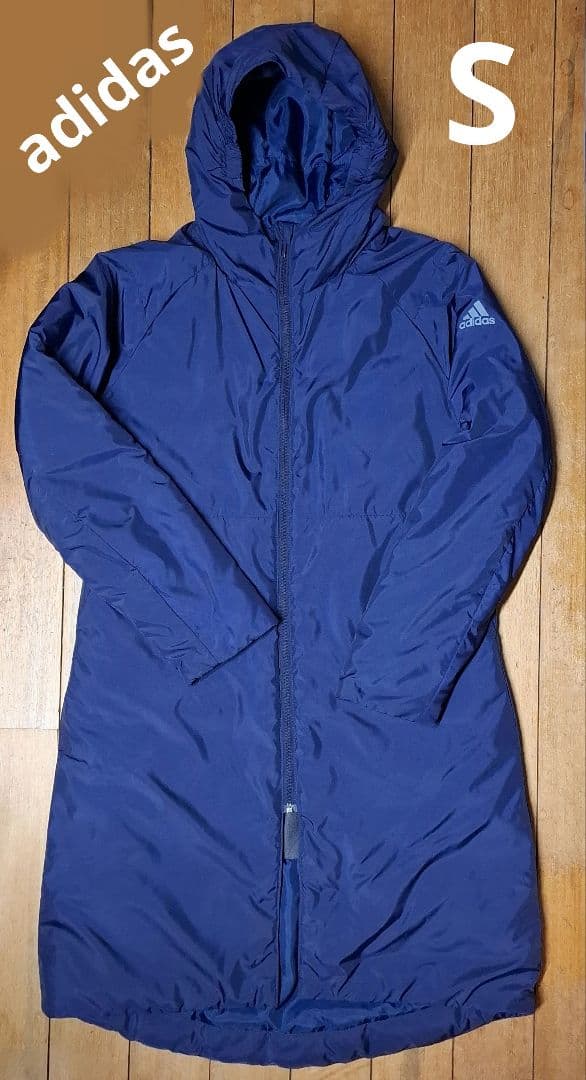 adidas　ベンチコート　Sサイズ　背中にライン入り