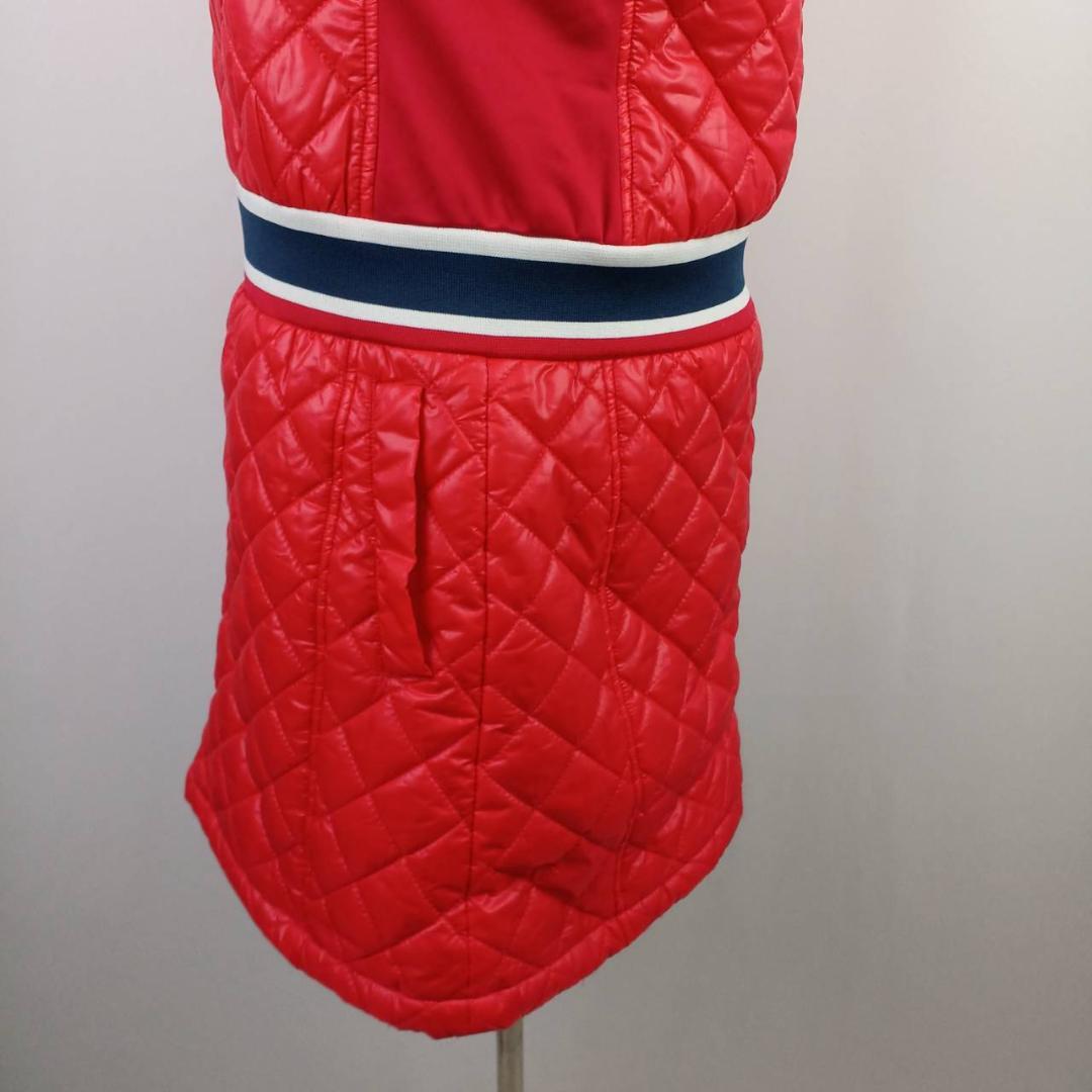 FILA GOLF　キルティングワンピース　M　レッド中綿　ロゴワッペン