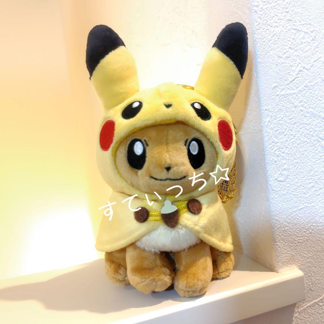 ポケモン ピカチュウのポンチョを着たイーブイ マスコット ピカチュウ ポンチョ