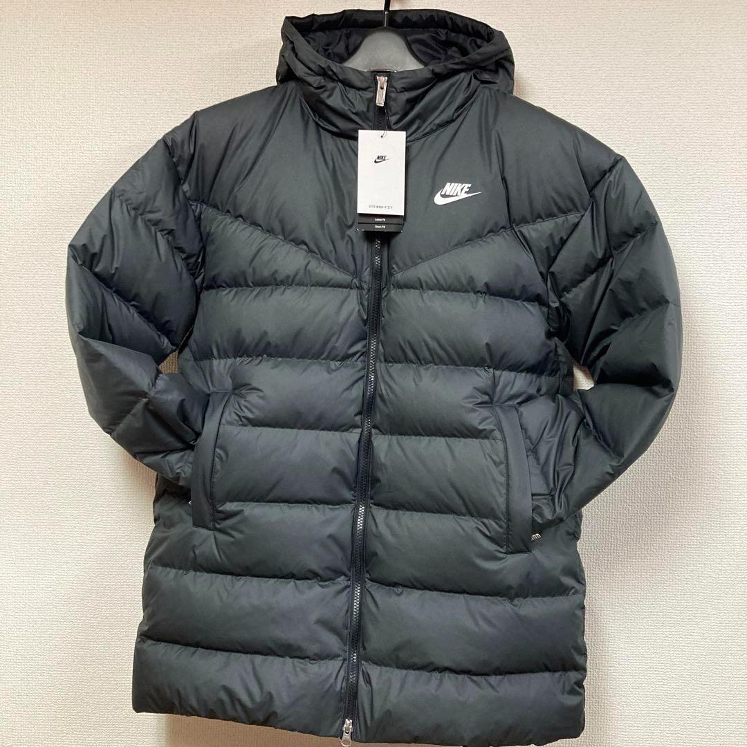 Sナイキ ダウンジャケット ウィンドランナー ダウンコート ベンチコート 黒色
