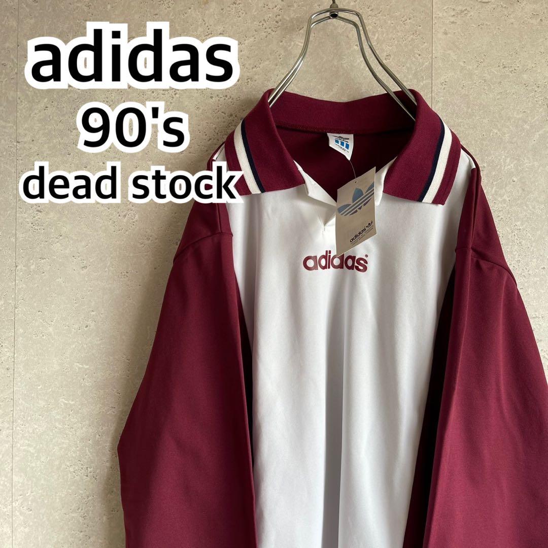 90s adidasデサント デッドストック 長袖サッカーシャツ ビッグサイズ