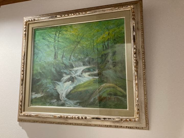 おしゃれ　アンティーク　絵画　重厚な額縁付き