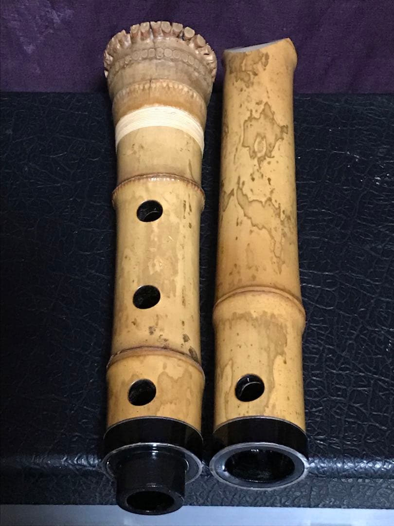 ⭐️琴古流尺八 探？芳？銘　銀縁唄口　長さー約42.5センチ　重さー約320グラム