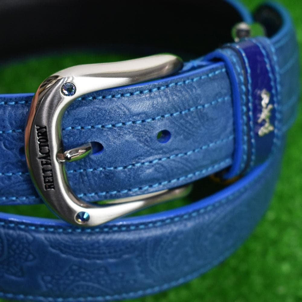 BELT FACTORY/ベルトファクトリー 型押しベルト【ブルー】 新品！