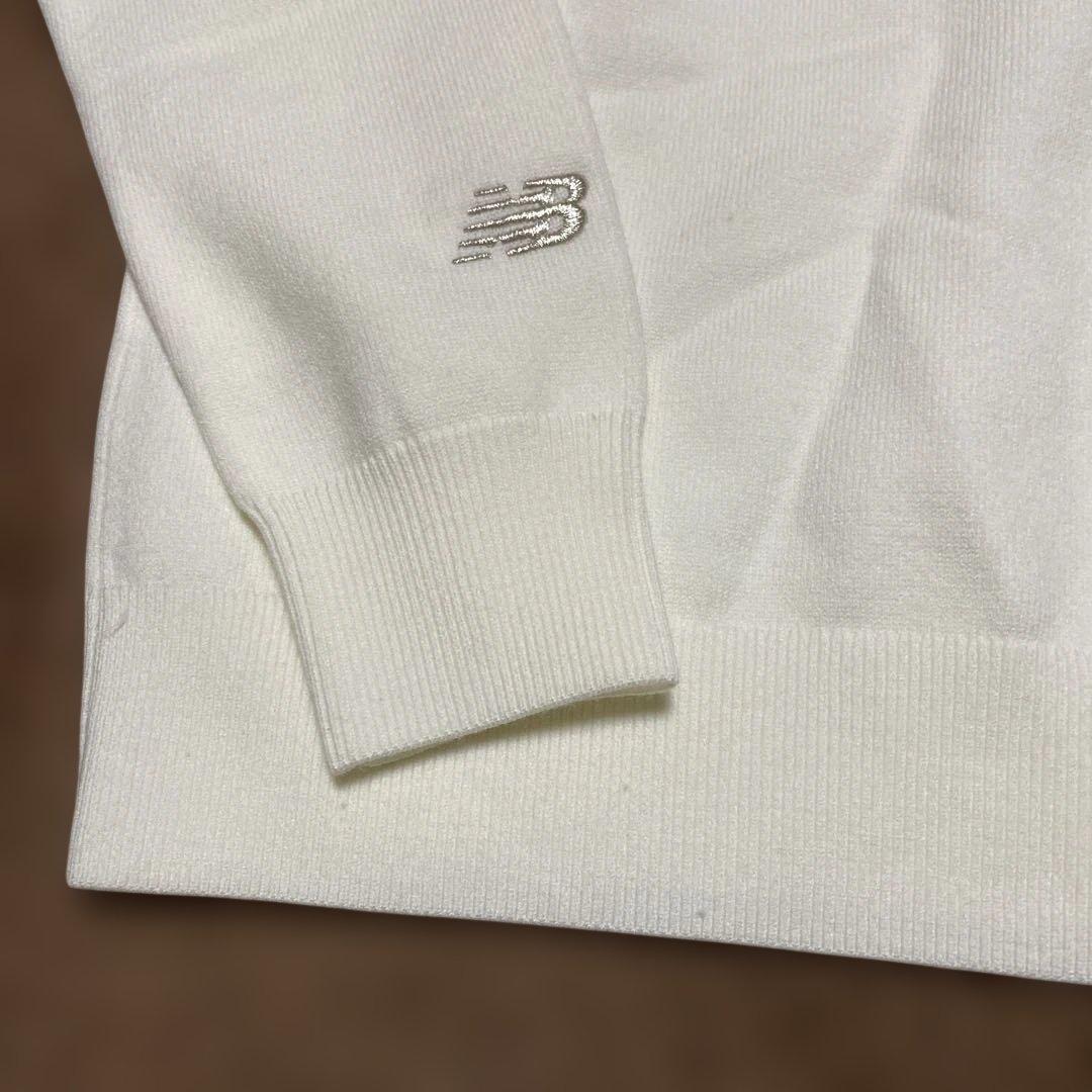 new balance ゴルフホワイト タートルネックセーター