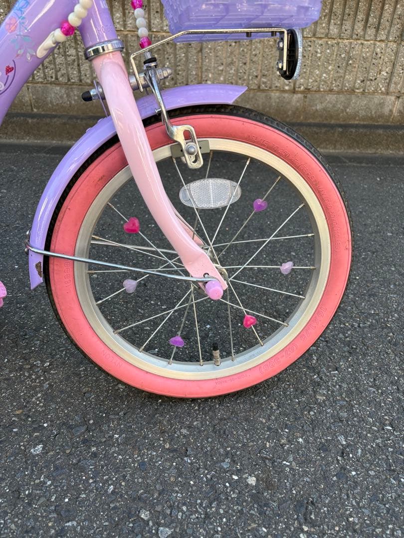 みぃ【室内保管】ソフィア　幼児用　自転車 補助輪付き　18センチ　中古品